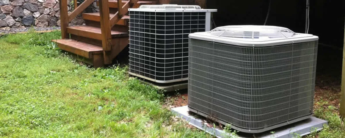 Heat pump installation and service units outside a home in Sarasota, FL